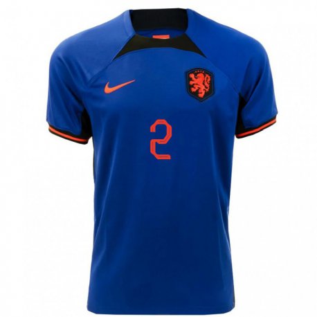 Kandiny Lapset Alankomaiden Bram Rovers #2 Kuninkaallisen Sininen Vieraspaita 22-24 Lyhythihainen Paita T-paita