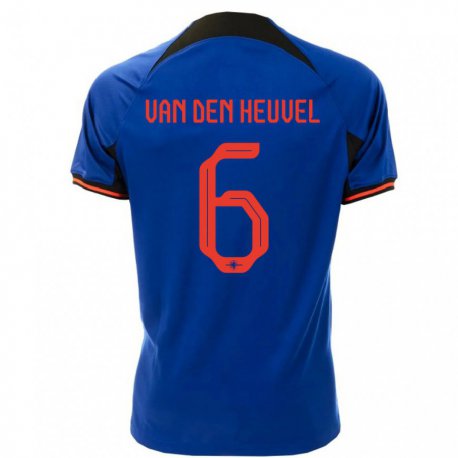 Kandiny Lapset Alankomaiden Tim Van Den Heuvel #6 Kuninkaallisen Sininen Vieraspaita 22-24 Lyhythihainen Paita T-paita