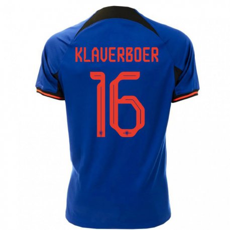 Kandiny Lapset Alankomaiden Bernt Klaverboer #16 Kuninkaallisen Sininen Vieraspaita 22-24 Lyhythihainen Paita T-paita