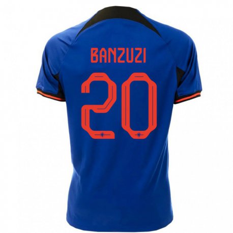 Kandiny Lapset Alankomaiden Ezechiel Banzuzi #20 Kuninkaallisen Sininen Vieraspaita 22-24 Lyhythihainen Paita T-paita