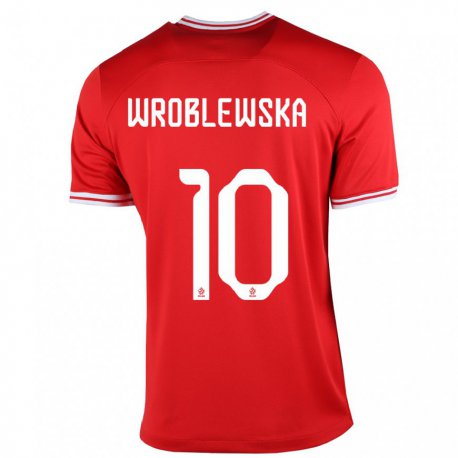 Kandiny Lapset Puolan Joanna Wroblewska #10 Punainen Vieraspaita 22-24 Lyhythihainen Paita T-paita