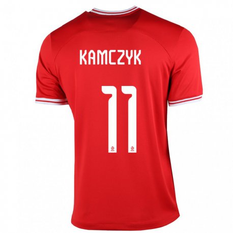 Kandiny Lapset Puolan Ewelina Kamczyk #11 Punainen Vieraspaita 22-24 Lyhythihainen Paita T-paita