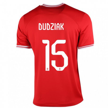 Kandiny Lapset Puolan Aleksandra Dudziak #15 Punainen Vieraspaita 22-24 Lyhythihainen Paita T-paita