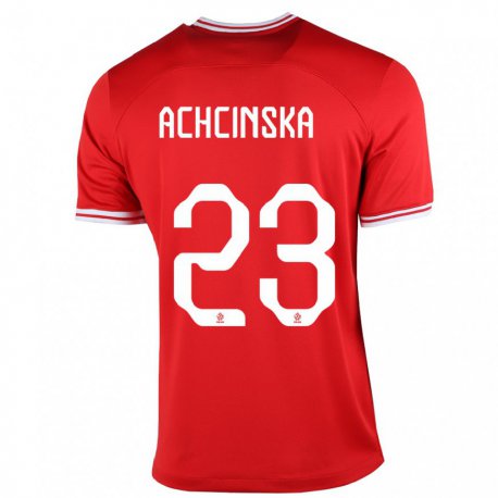 Kandiny Lapset Puolan Adriana Achcinska #23 Punainen Vieraspaita 22-24 Lyhythihainen Paita T-paita