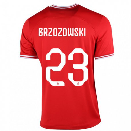 Kandiny Lapset Puolan Milosz Brzozowski #23 Punainen Vieraspaita 22-24 Lyhythihainen Paita T-paita