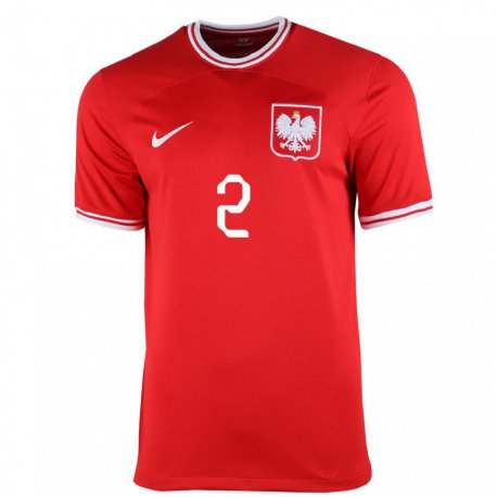 Kandiny Lapset Puolan Dominik Szala #2 Punainen Vieraspaita 22-24 Lyhythihainen Paita T-paita