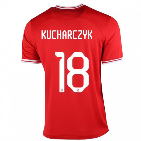 Kandiny Lapset Puolan Filip Kucharczyk #18 Punainen Vieraspaita 22-24 Lyhythihainen Paita T-paita