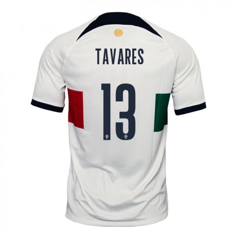 Kandiny Lapset Portugalin Nuno Tavares #13 Valkoinen Vieraspaita 22-24 Lyhythihainen Paita T-paita