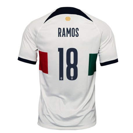 Kandiny Lapset Portugalin Goncalo Ramos #18 Valkoinen Vieraspaita 22-24 Lyhythihainen Paita T-paita