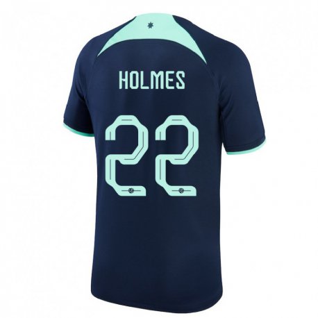 Kandiny Lapset Australian Jordan Holmes #22 Tummansininen Vieraspaita 22-24 Lyhythihainen Paita T-paita