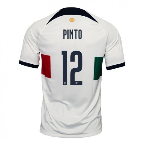 Kandiny Lapset Portugalin Diogo Pinto #12 Valkoinen Vieraspaita 22-24 Lyhythihainen Paita T-paita