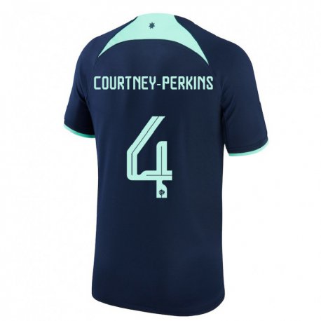 Kandiny Lapset Australian Jordan Courtney Perkins #4 Tummansininen Vieraspaita 22-24 Lyhythihainen Paita T-paita