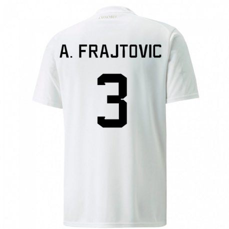 Kandiny Lapset Serbian Andela Frajtovic #3 Valkoinen Vieraspaita 22-24 Lyhythihainen Paita T-paita