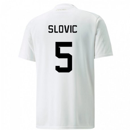 Kandiny Lapset Serbian Violeta Slovic #5 Valkoinen Vieraspaita 22-24 Lyhythihainen Paita T-paita