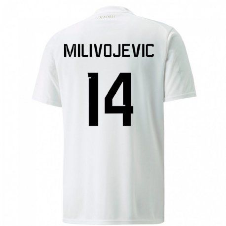 Kandiny Lapset Serbian Vesna Milivojevic #14 Valkoinen Vieraspaita 22-24 Lyhythihainen Paita T-paita