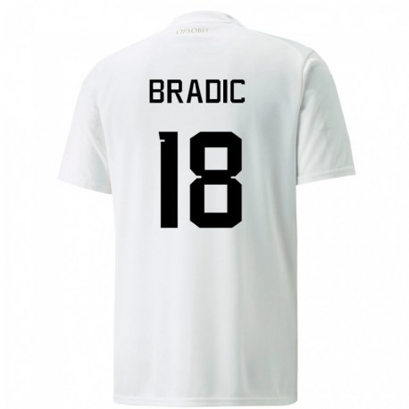 Kandiny Lapset Serbian Biljana Bradic #18 Valkoinen Vieraspaita 22-24 Lyhythihainen Paita T-paita