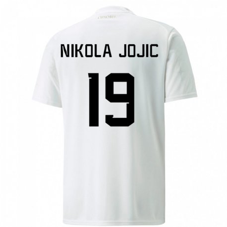 Kandiny Lapset Serbian Nikola Jojic #19 Valkoinen Vieraspaita 22-24 Lyhythihainen Paita T-paita