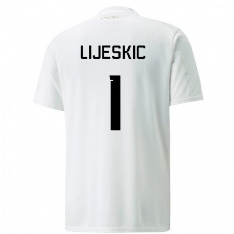Kandiny Lapset Serbian Luka Lijeskic #1 Valkoinen Vieraspaita 22-24 Lyhythihainen Paita T-paita