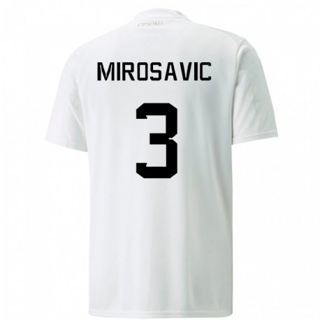 Kandiny Lapset Serbian Veljko Mirosavic #3 Valkoinen Vieraspaita 22-24 Lyhythihainen Paita T-paita