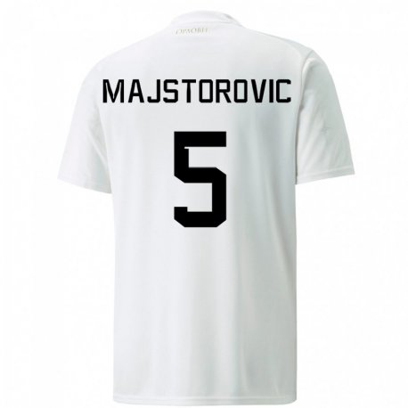 Kandiny Lapset Serbian Milan Majstorovic #5 Valkoinen Vieraspaita 22-24 Lyhythihainen Paita T-paita