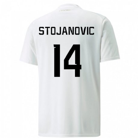Kandiny Lapset Serbian Matija Stojanovic #14 Valkoinen Vieraspaita 22-24 Lyhythihainen Paita T-paita