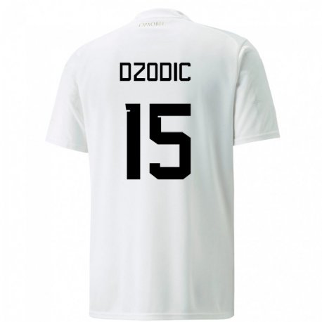 Kandiny Lapset Serbian Stefan Dzodic #15 Valkoinen Vieraspaita 22-24 Lyhythihainen Paita T-paita