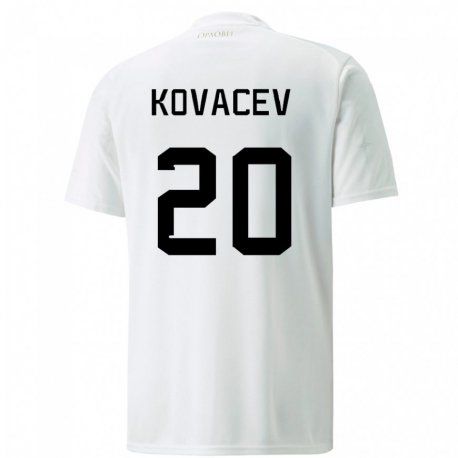 Kandiny Lapset Serbian Milan Kovacev #20 Valkoinen Vieraspaita 22-24 Lyhythihainen Paita T-paita