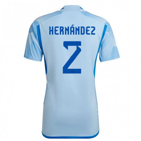 Kandiny Lapset Espanjan Oihane Hernandez #2 Sky Sininen Vieraspaita 22-24 Lyhythihainen Paita T-paita