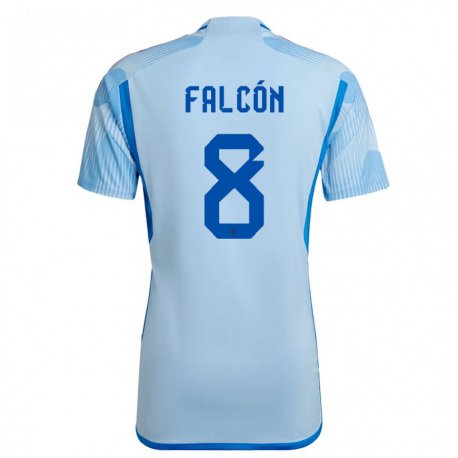Kandiny Lapset Espanjan Andrea Falcon #8 Sky Sininen Vieraspaita 22-24 Lyhythihainen Paita T-paita
