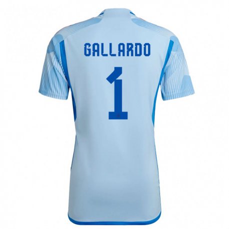 Kandiny Lapset Espanjan Dolores Gallardo #1 Sky Sininen Vieraspaita 22-24 Lyhythihainen Paita T-paita