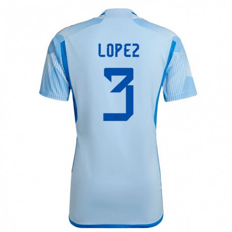 Kandiny Lapset Espanjan Juan Lopez #3 Sky Sininen Vieraspaita 22-24 Lyhythihainen Paita T-paita