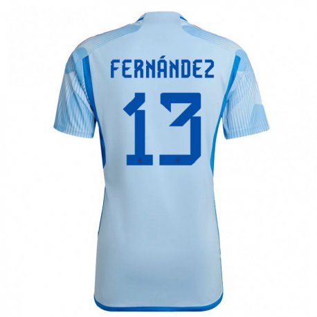 Kandiny Lapset Espanjan Cesar Fernandez #13 Sky Sininen Vieraspaita 22-24 Lyhythihainen Paita T-paita