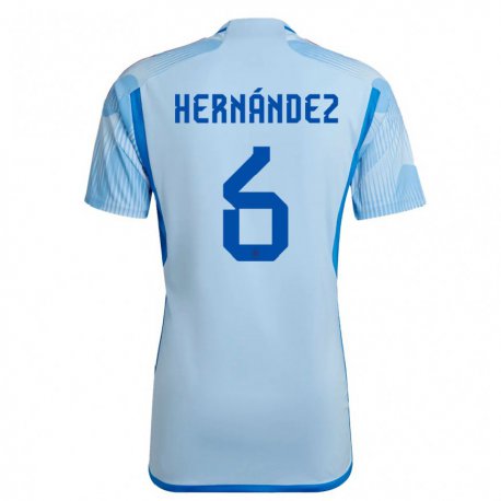 Kandiny Lapset Espanjan Gerard Hernandez #6 Sky Sininen Vieraspaita 22-24 Lyhythihainen Paita T-paita