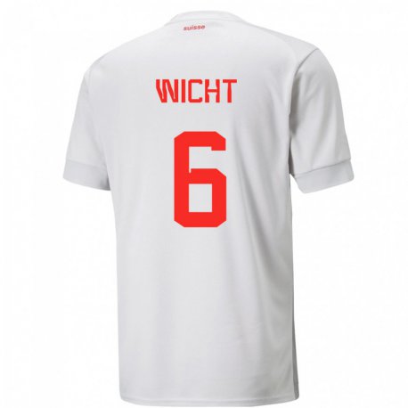 Kandiny Lapset Sveitsin Nathan Wicht #6 Valkoinen Vieraspaita 22-24 Lyhythihainen Paita T-paita