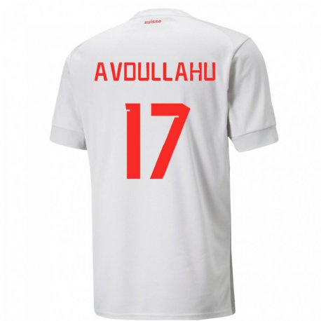 Kandiny Lapset Sveitsin Leon Avdullahu #17 Valkoinen Vieraspaita 22-24 Lyhythihainen Paita T-paita
