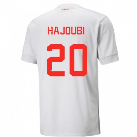 Kandiny Lapset Sveitsin Amin Hajoubi #20 Valkoinen Vieraspaita 22-24 Lyhythihainen Paita T-paita