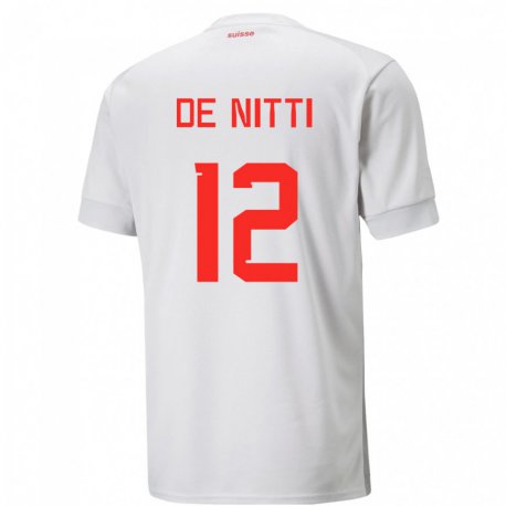 Kandiny Lapset Sveitsin Gianni De Nitti #12 Valkoinen Vieraspaita 22-24 Lyhythihainen Paita T-paita