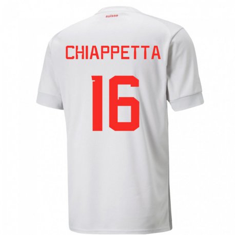 Kandiny Lapset Sveitsin Carmine Chiappetta #16 Valkoinen Vieraspaita 22-24 Lyhythihainen Paita T-paita