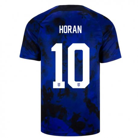 Kandiny Lapset Yhdysvaltain Lindsey Horan #10 Kuninkaallisen Sininen Vieraspaita 22-24 Lyhythihainen Paita T-paita