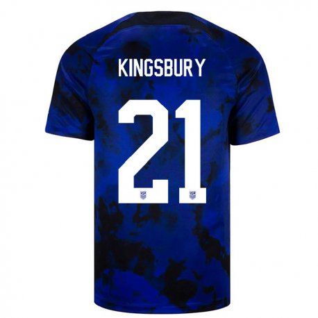 Kandiny Lapset Yhdysvaltain Aubrey Kingsbury #21 Kuninkaallisen Sininen Vieraspaita 22-24 Lyhythihainen Paita T-paita