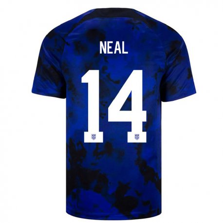 Kandiny Lapset Yhdysvaltain Jalen Neal #14 Kuninkaallisen Sininen Vieraspaita 22-24 Lyhythihainen Paita T-paita