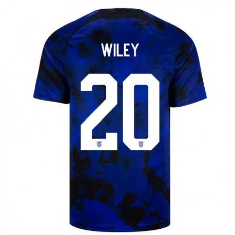 Kandiny Lapset Yhdysvaltain Caleb Wiley #20 Kuninkaallisen Sininen Vieraspaita 22-24 Lyhythihainen Paita T-paita