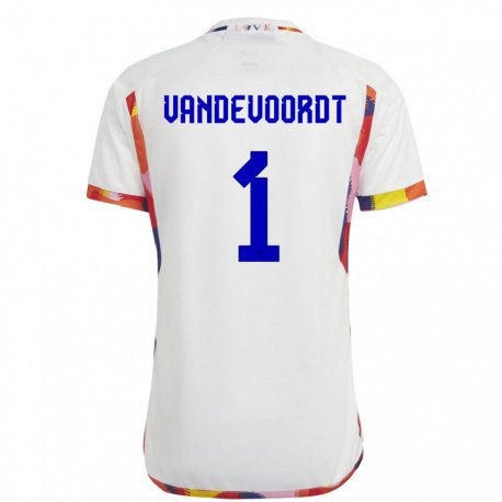 Kandiny Lapset Belgian Maarten Vandevoordt #1 Valkoinen Vieraspaita 22-24 Lyhythihainen Paita T-paita