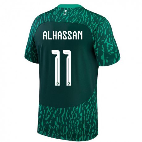 Kandiny Lapset Saudi-arabian Abbas Alhassan #11 Dark Vihreä Vieraspaita 22-24 Lyhythihainen Paita T-paita