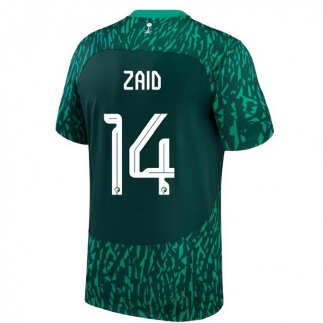 Kandiny Lapset Saudi-arabian Abdullah Zaid #14 Dark Vihreä Vieraspaita 22-24 Lyhythihainen Paita T-paita