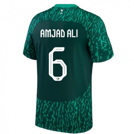 Kandiny Lapset Saudi-arabian Amjad Ali #6 Dark Vihreä Vieraspaita 22-24 Lyhythihainen Paita T-paita