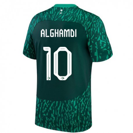 Kandiny Lapset Saudi-arabian Ahmad Alghamdi #10 Dark Vihreä Vieraspaita 22-24 Lyhythihainen Paita T-paita
