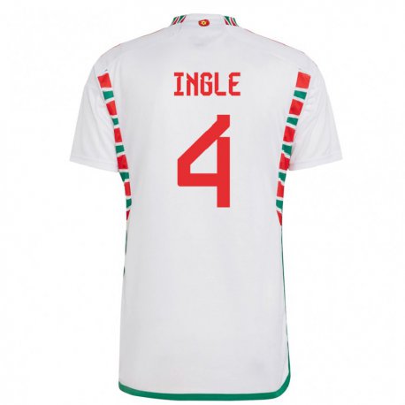 Kandiny Lapset Walesin Sophie Ingle #4 Valkoinen Vieraspaita 22-24 Lyhythihainen Paita T-paita