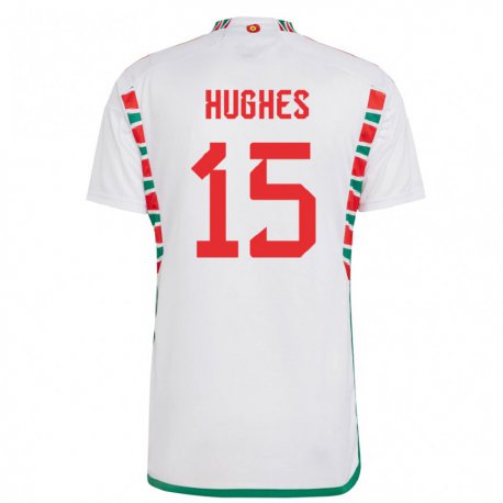 Kandiny Lapset Walesin Elise Hughes #15 Valkoinen Vieraspaita 22-24 Lyhythihainen Paita T-paita