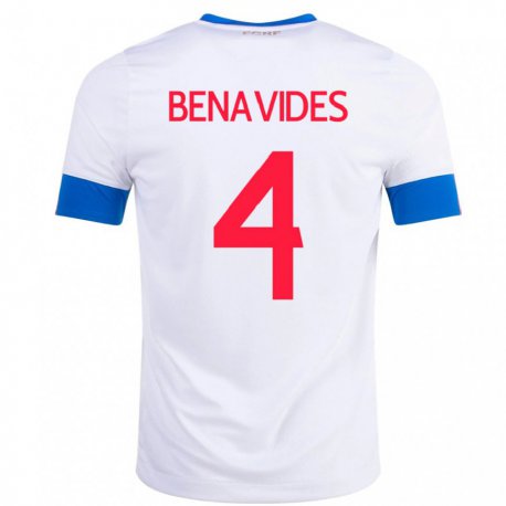 Kandiny Lapset Costa Rican Mariana Benavides #4 Valkoinen Vieraspaita 22-24 Lyhythihainen Paita T-paita